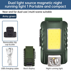 Outdoor Sports Night Running Safety Warning Light Field Floodlight Magnetic Suction Illumination Street Lamp Clip Cap Running Light