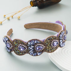Hair Hoop Fashion Retro Baroque Crystal Head Hoop Korean High-End Hair Accessories Korean Version Of The Hair Cave
