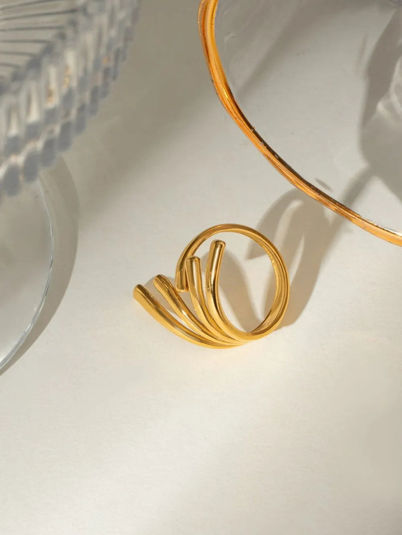 18K Gold-Plated Stainless Steel Irregular Open Ring