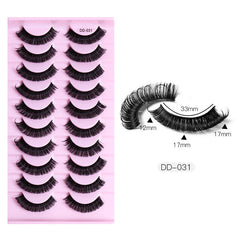 New DD Russian Large Roll Grafting Free False Eyelashes 10 Pairs Of Multi-Layer Thick Cross Mink Like Eyelashes