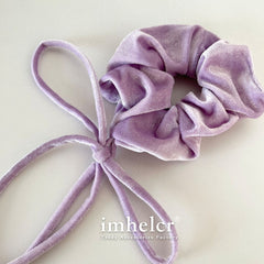 Vintage Velvet Long Ribbon Bow Large Intestine Hair Loop Head Rope Female