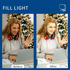 Mini Video Light Conference Live Streaming Kit Webcam Vlog Photography Fill Lamp Selfie Adjustable Portable LED Luz Microphone