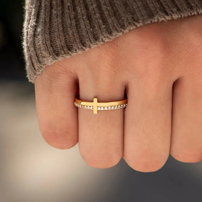 925 Sterling Silver Cross Ring