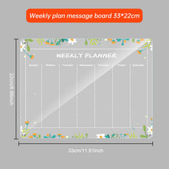 Acrylic message board magnetic refrigerator sticker household erasable calendar transparent note display board