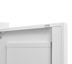 White metal kitchen storage cabinet, kitchen pantry storage cabinet with door and shelf, adjustable leveling feet