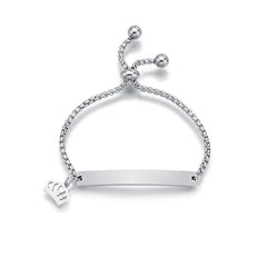 Stainless steel personalized engraved three color curved bracelet simple and personalized women's bracelet