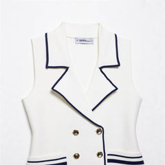 Summer New  Style Women's Fashion Temperament Sleeveless Trim Knit Tank Top