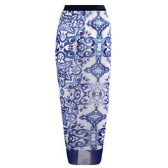 Two-piece one-piece swimsuit with skirt