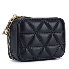 Portable Lipstick Case with Mirror Brand Design Genuine Leather Cosmetic Bag Pouch Ladies Cosmetics Organizer Pouch Box Wallet