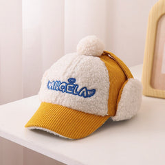 Children's Hat Autumn/Winter Ear Protection Warm Hat Boys' Corduroy Duck Tongue Hat Girls' Winter Fashion Baseball Hat