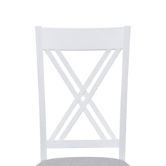 TOPMAX Rustic Minimalist Wood 5-Piece Dining Table Set with 4 X-Back Chairs for Small Places  White