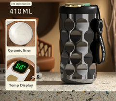 LED temperature display insulated cup 316 stainless steel cup intelligent coffee insulated bottle 410ml vacuum bottle coffee cup