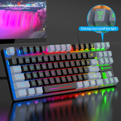 Gaming Keyboard Colorful LED Backlight Office Keyboard for Desktop Typing PC