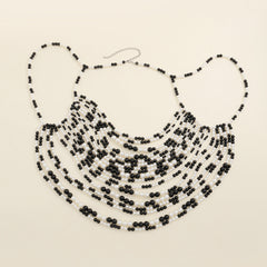 Multi layer imitation pearl black chain woven pearl layered body chain