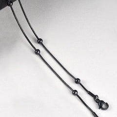 Fashion stainless steel round snake bag bead chain multi-color accessory chain necklace collarbone chain