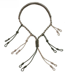 Hunting Decoy Rope Hunting Duck Call Lanyard Cord Hunter Game Whistle Lanyard Hunting Decoy Rope with 12 Adjustable Loops Rings