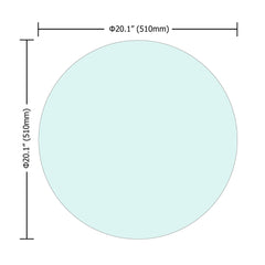 20" Inch Round Tempered Glass Table Top Clear Glass 1/4" Inch Thick Round Polished Edge