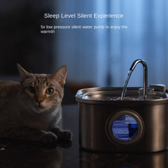 Stainless Steel Smart Pet Water Dispenser with Automatic Circulation and Filtration, Large Capacity Feeder for Cats and Dogs