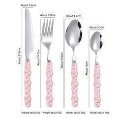 304 stainless steel knife and fork spoon creative pearl ceramic handle tableware western steak knife and fork dessert spoon