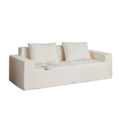 No Installation&Convertible Living room foam sofa chair Loveseat Twin Size with Armrests Removable and Machine Washable Cover