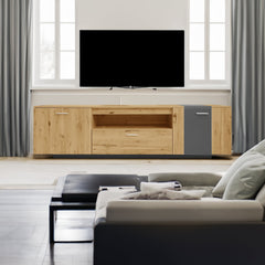 70 inch modern TV stand with 3 cabinets and drawers, entertainment center can accommodate TVs under 80 inches