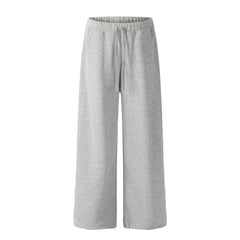 Street Trend Loose Straight Leg Long Pants Men's Sports Sweatpants Solid Color Versatile Casual Ankle Drawstring Trousers