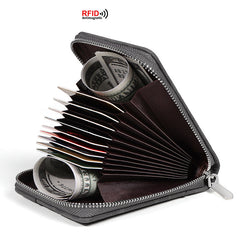 RFID Zipper Large Capacity Certificate Credit Multi Card Man's Organ Card Case PU Camouflage Wallet
