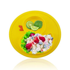 Cute Small Yellow Duck Silicone Happy Baby Kids Anti-drop Suction Table Food Tray Place mat Plate Bowl Mat