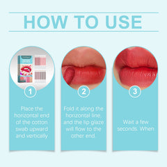 Cotton Swab Lip Glaze, Long-Lasting Moisture Not Easy To Fade Lip Color Lipstick Portable Moisturizing Disposable Lip Glaze