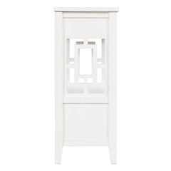 36'' Farmhouse Pine Wood Console Table Entry Sofa Table with 4 Drawers & 1 Storage Shelf (Antique White)