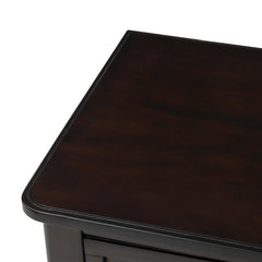 TREXM Narrow Console Desk, Ultra Thin Sofa Table with Three Storage Drawers and Living Room Bottom Shelves (Espresso)