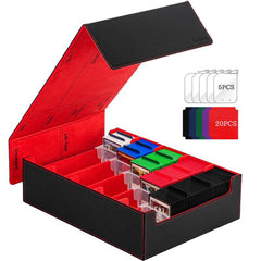 3800+ Capacity Card Storage Box. Includes 20 Dividers, 5 Supporters, Leather Magnetic Closure. Great for YuGiOh & MTG Cards.