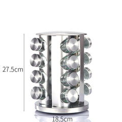 Kitchen articles rotating seasoning rack domestic rotating seasoning tank stainless iron spices seasoning box set