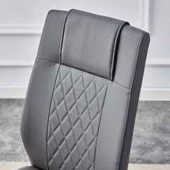 Comes with faux leather cushioned seats living room chairs with metal legs (gray+PU leather)