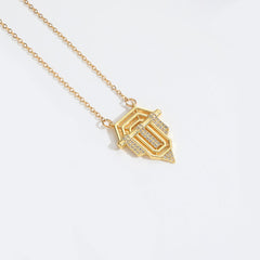 Roman retro flag design pendant necklace for women's collarbone chain