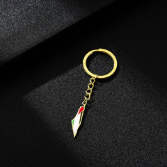 Palestine Israel Map Flag Keychain Accessories Decoration Men's and Women's Ethnic Style Versatile Stainless Steel Accessories