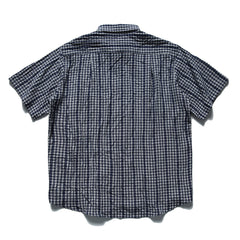 Wrinkled casual short sleeved shirt checkered half sleeved shirt