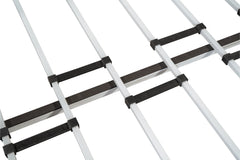 Metal double bed with ear shaft/sturdy/noise reduction/flexible ear shaft/retro style/no need for spring box (LIGHT GREY)