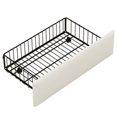 Twin Size Daybed with Storage Drawers, Upholstered Daybed with Charging Station and LED Lights, Beige