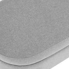 Ottoman Oval Storage Bench Rubber Wood Legs Grey(43.5"x16"x16")