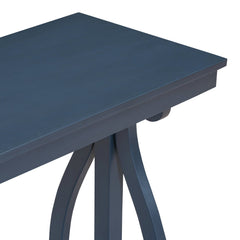 48-Inch Rustic Vintage Console Table --- Farmhouse Style Entryway Table with Open Shelf and Sturdy Construction (Navy)