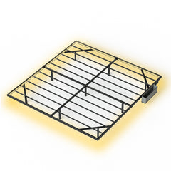 Floating Bed Frame King Size with LED Lights ＆ charging station, Metal Platform Queen Bed, 79.9'' L x 76.2'' W x 7.9'' H.