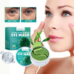 Chlorella Vera Hydrogel Eye Mask, Moisturizing Desalination Eye Grain Compact Fine Grain Soft Skin Hydrating Eye Mask