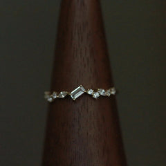 925 Sterling Silver Geometric Rectangle Clear Zircon Rings for Women Minimalist Exquisite Temperament Finger Ring