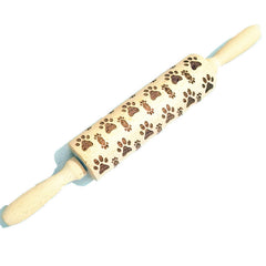Wooden Rolling Pin Beechwood Laser Engraved Printed Rolling Pin Embossing Rolling Pin Christmas Flip Sugar Cookie Rolling Pin