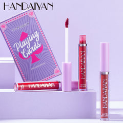 HANDAIYAN Playing Card Lipstick Set Of 4 Matte Matte Non-Stick Cup Lipstick Lipstick