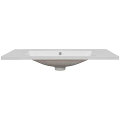 36" Single Bathroom Vanity Top with White Basin  3-Faucet Holes Ceramic  White