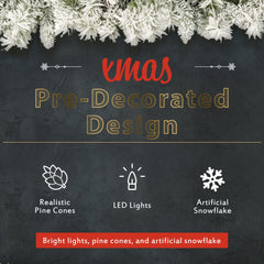 A set of 4 artificial Christmas trees, including flower garlands, flower garlands, and 2 entrance trees, with LED lights