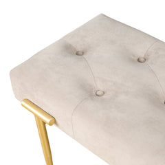 48'' Modern Ottoman Bench Velvet Bench Upholstered Footrest With Gold Metal Legs And Padded Seat For Bedroom Living Room