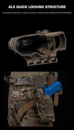 6354DO Left - handed Tactical Pistol Glock 17 Holster with X300U - A QLS Adapter, Leg Shroud, Drop, and MHA Leg Strap Kit